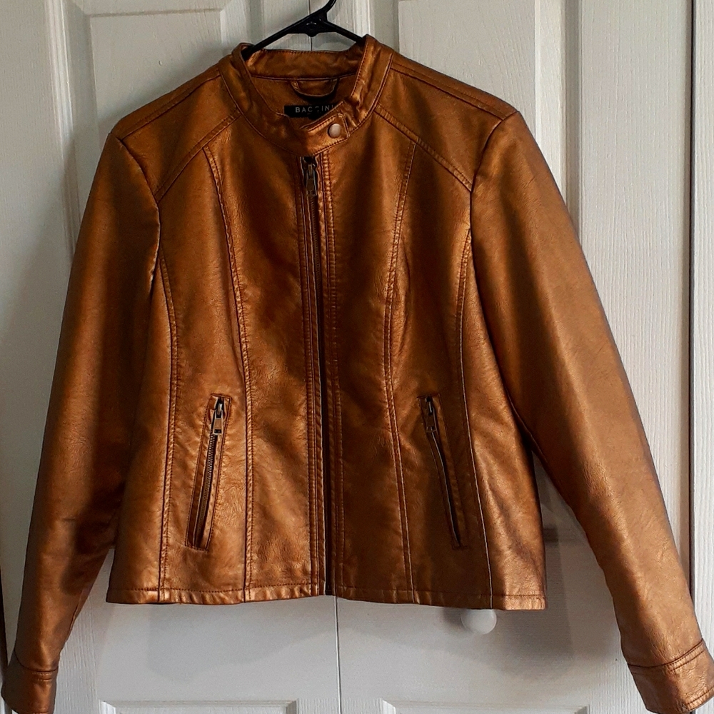 Golden leather jacket